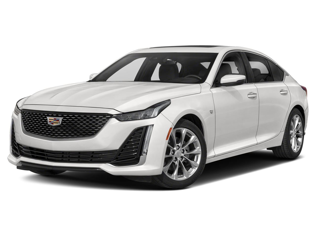 2020 Cadillac CT5 Luxury in Summit White — front three-quarter view