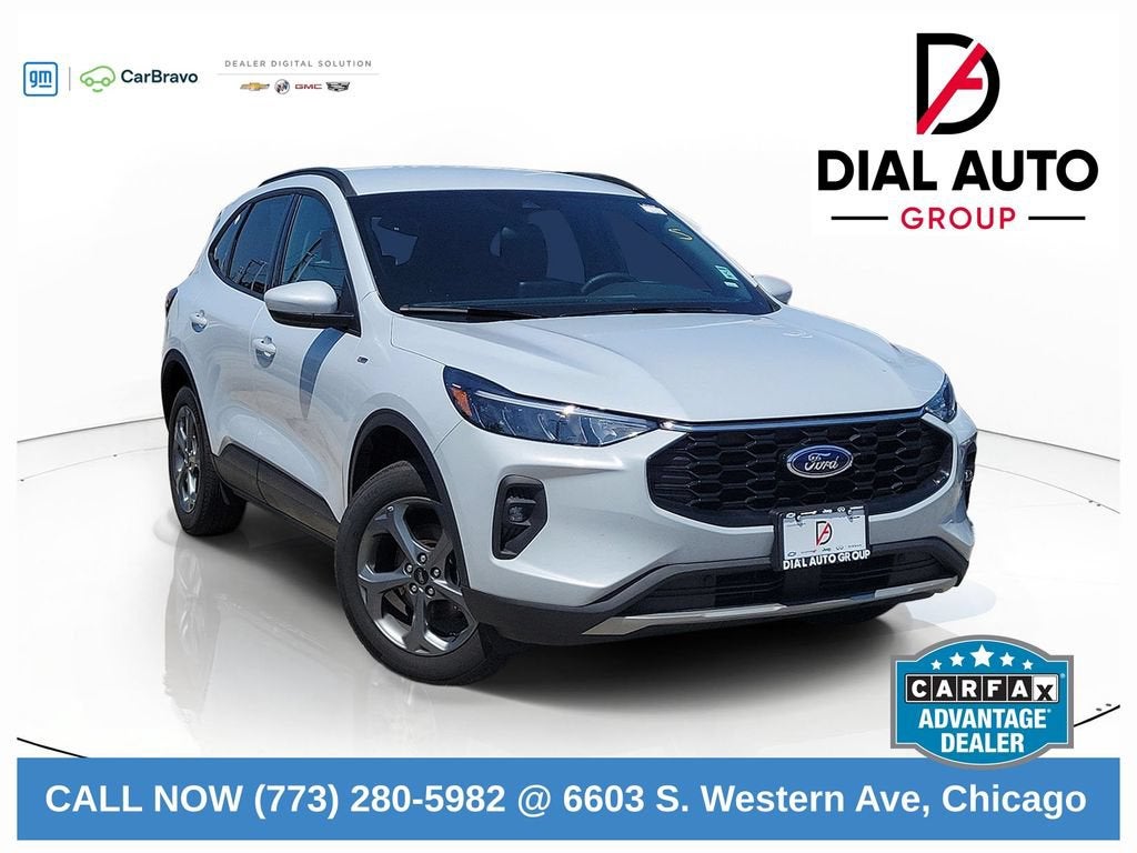 2025 Ford Escape ST-Line Select in Silver — front three-quarter view