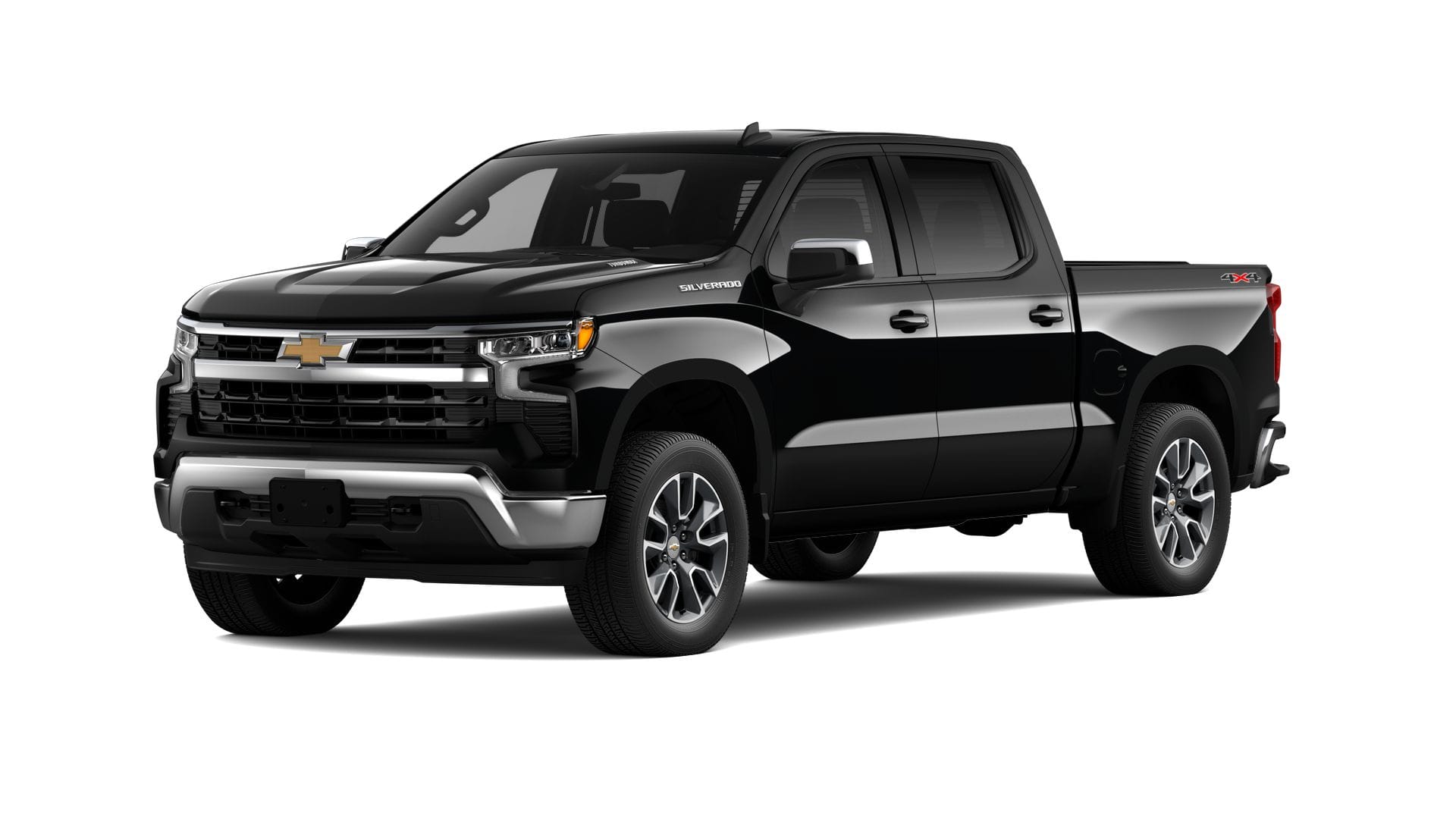 2026 Chevrolet Silverado 1500 LT (2FL) in Black — front three-quarter view