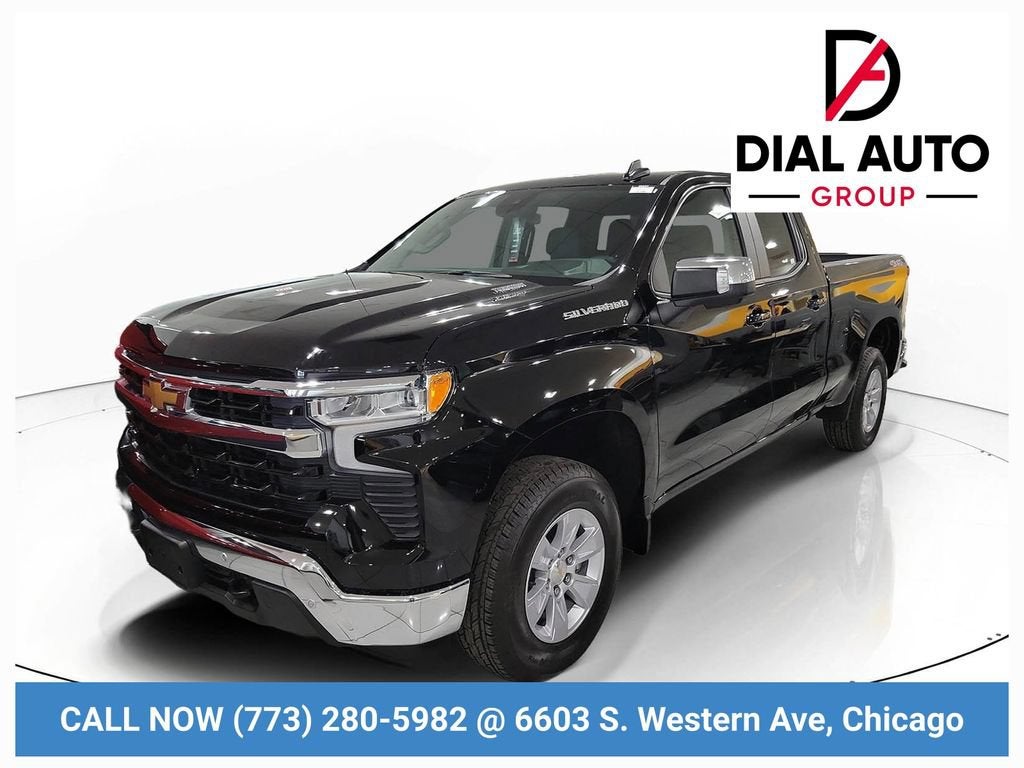 2026 Chevrolet Silverado 1500 LT in Black — front three-quarter view