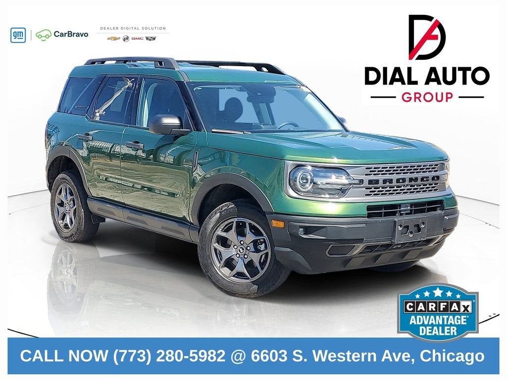 2023 Ford Bronco Sport Badlands in Green — front three-quarter view
