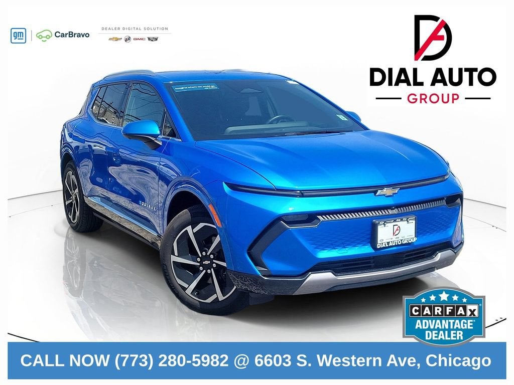 2024 Chevrolet Equinox EV 2LT in Riptide Blue Metallic — front three-quarter view