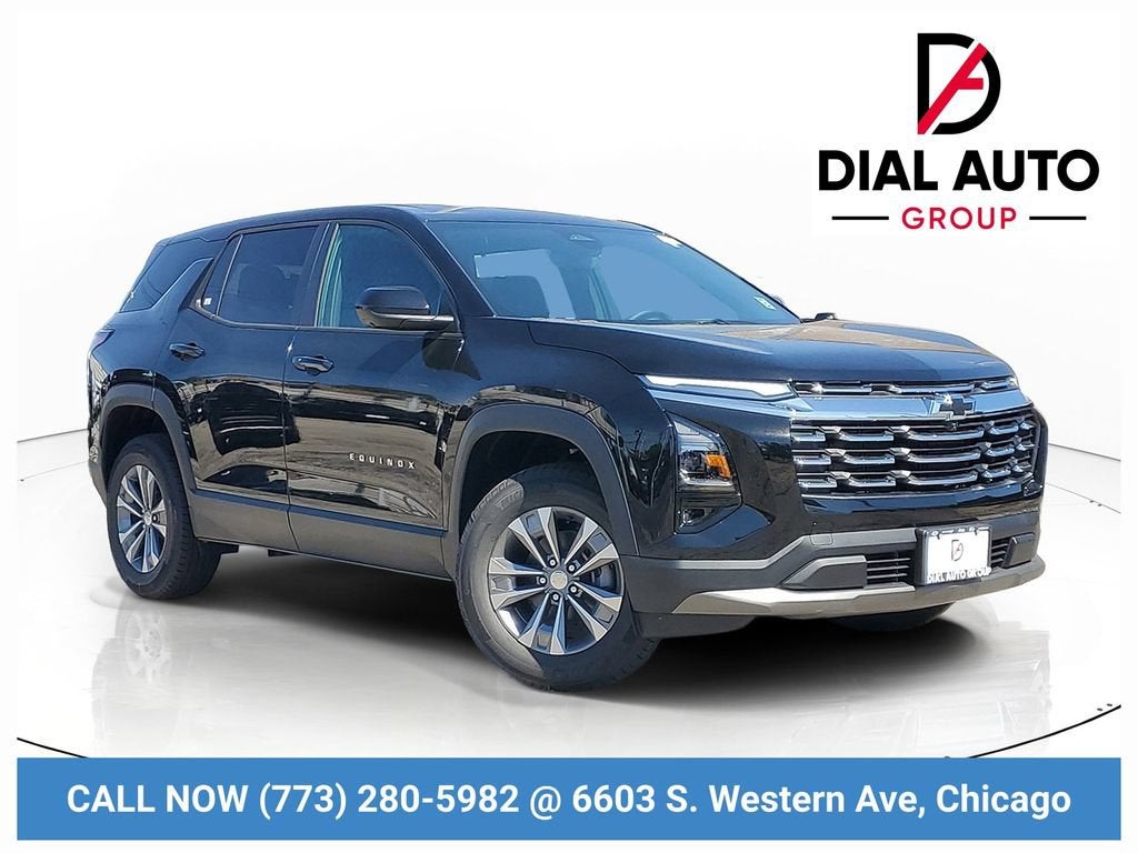 2026 Chevrolet Equinox LT in Mosaic Black Metallic — front three-quarter view
