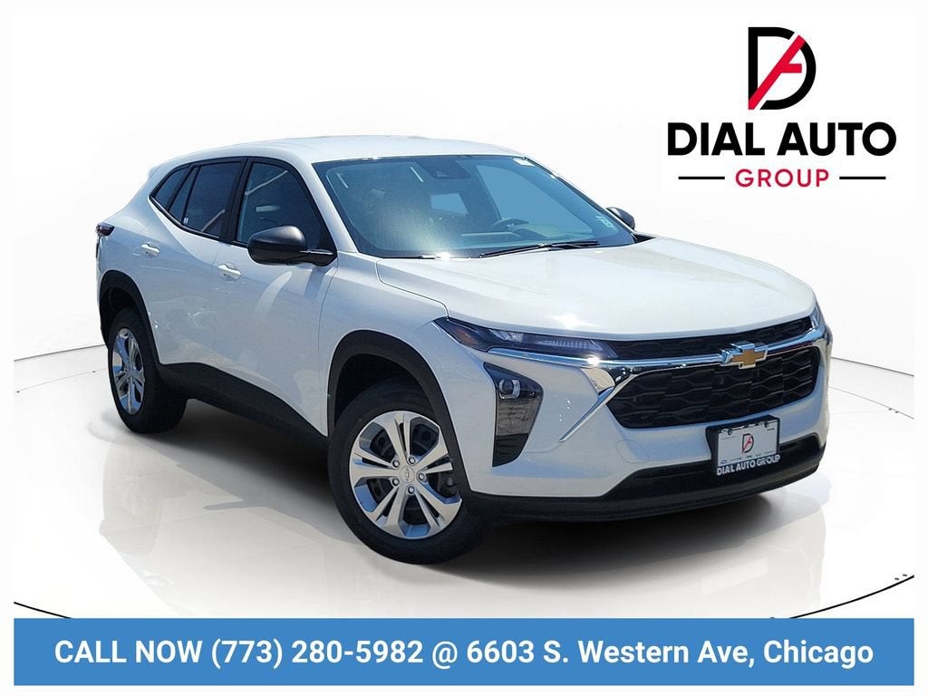 2026 Chevrolet Trax LS in Summit White — front three-quarter view