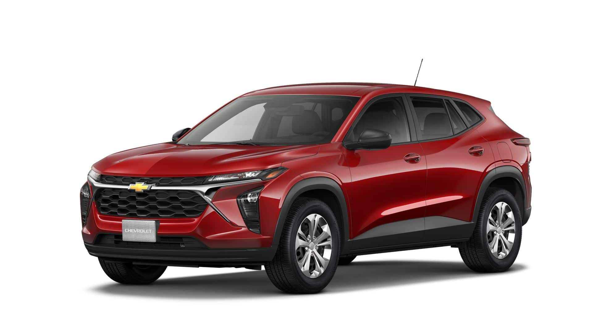 2026 Chevrolet Trax LS in Apex Red — front three-quarter view