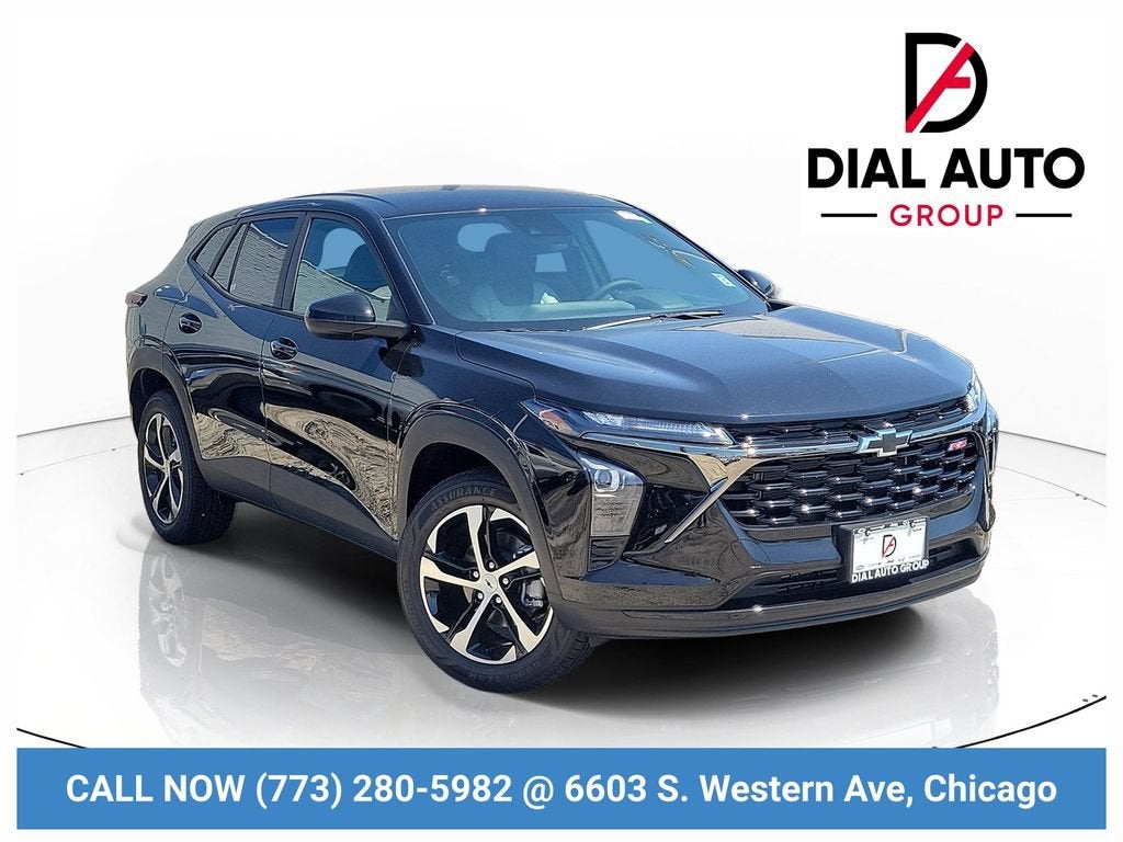 2026 Chevrolet Trax 1RS in Mosaic Black Metallic — front three-quarter view