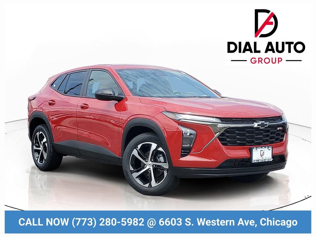 2026 Chevrolet Trax 1RS in Apex Red — front three-quarter view