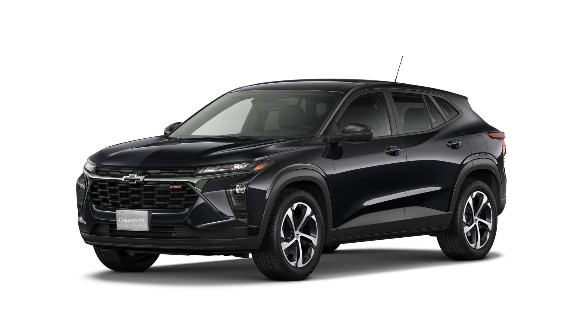 2026 Chevrolet Trax 1RS in Mosaic Black Metallic — front three-quarter view
