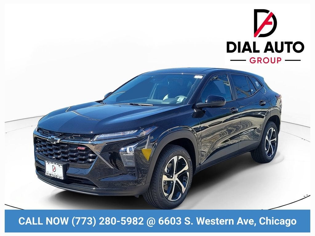 2026 Chevrolet Trax 1RS in Mosaic Black Metallic — front three-quarter view