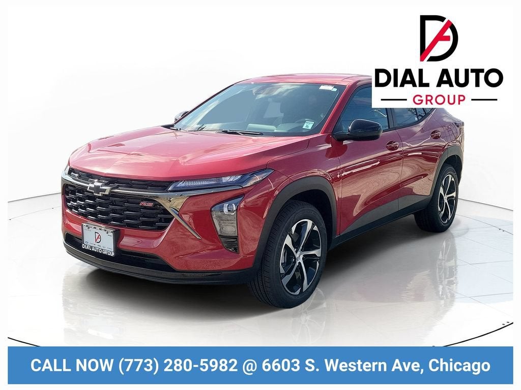 2026 Chevrolet Trax 1RS in Apex Red — front three-quarter view