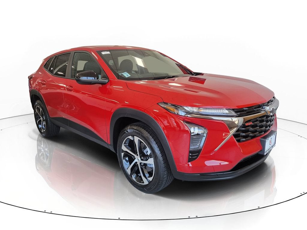 2026 Chevrolet Trax 1RS in Apex Red — front three-quarter view