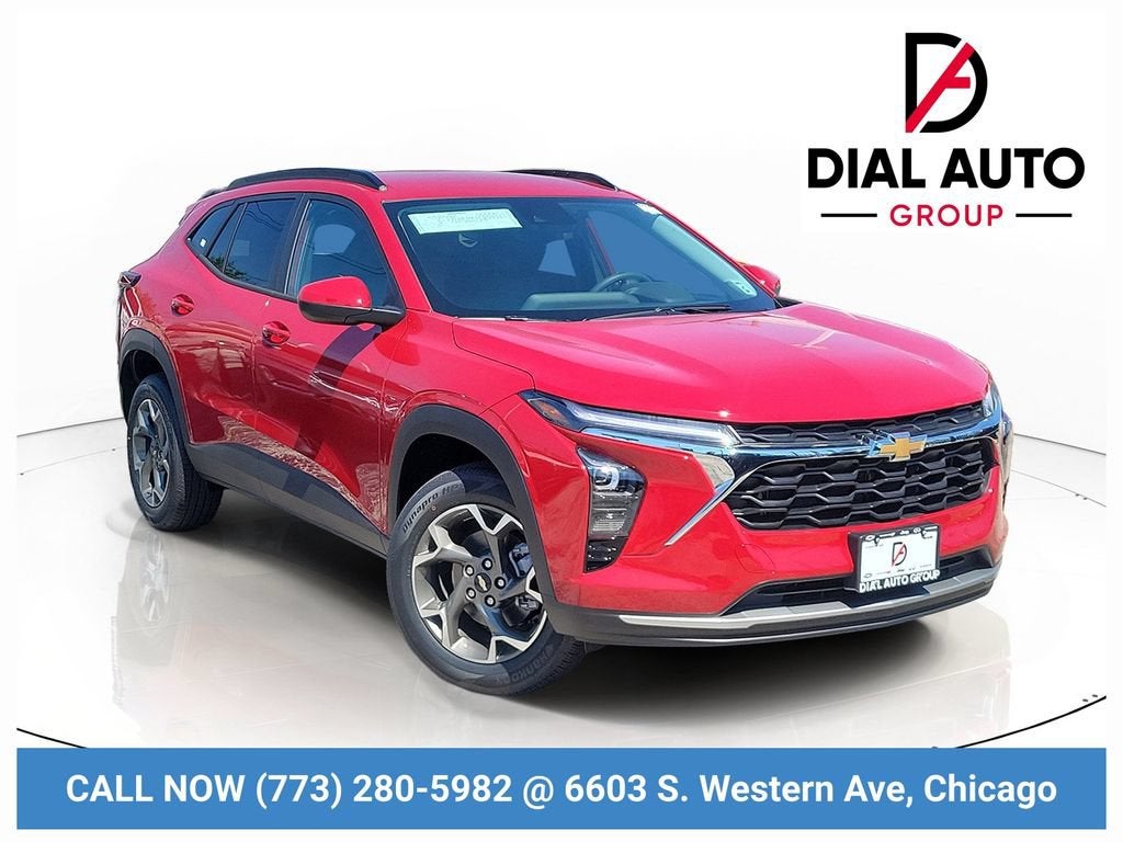 2026 Chevrolet Trax LT in Apex Red — front three-quarter view
