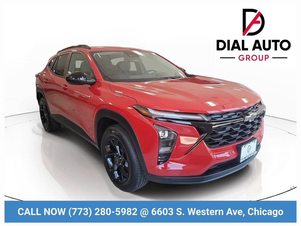 2026 Chevrolet Trax LT in Apex Red — front three-quarter view
