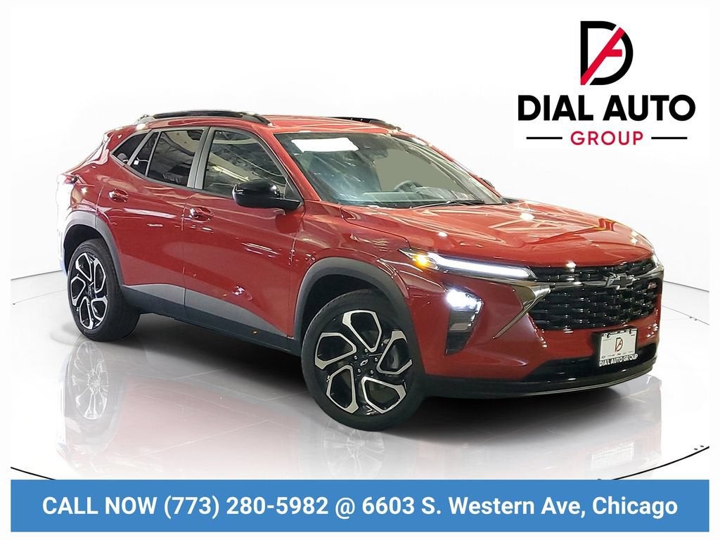 2026 Chevrolet Trax 2RS in Apex Red — front three-quarter view