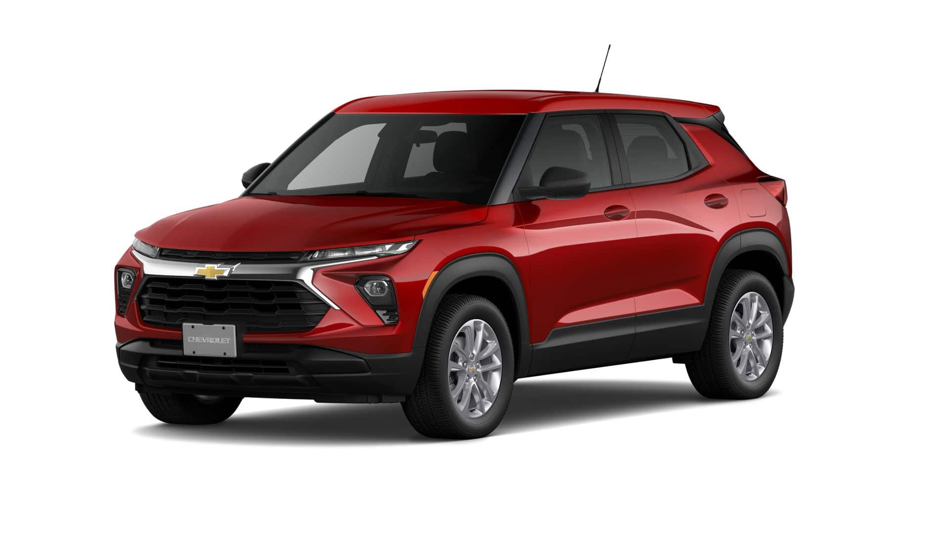2026 Chevrolet Trailblazer LS in Apex Red — front three-quarter view