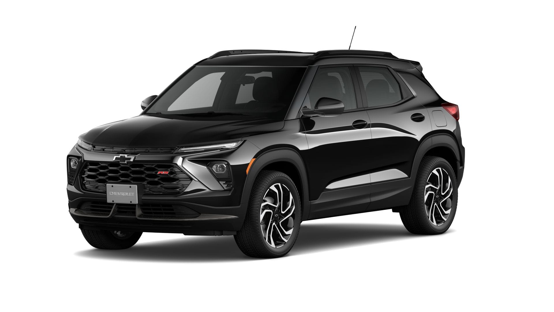 2026 Chevrolet Trailblazer RS in Mosaic Black Metallic — front three-quarter view