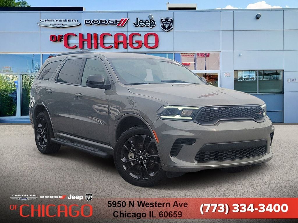 2025 Dodge Durango GT in Destroyer Gray Clearcoat — front three-quarter view