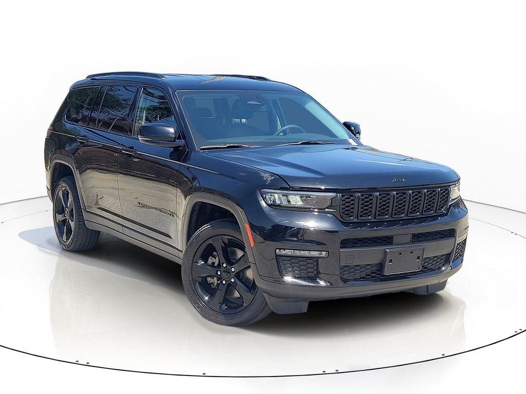 2023 Jeep Grand Cherokee L Limited in Diamond Black Crystal Pearlcoat — front three-quarter view