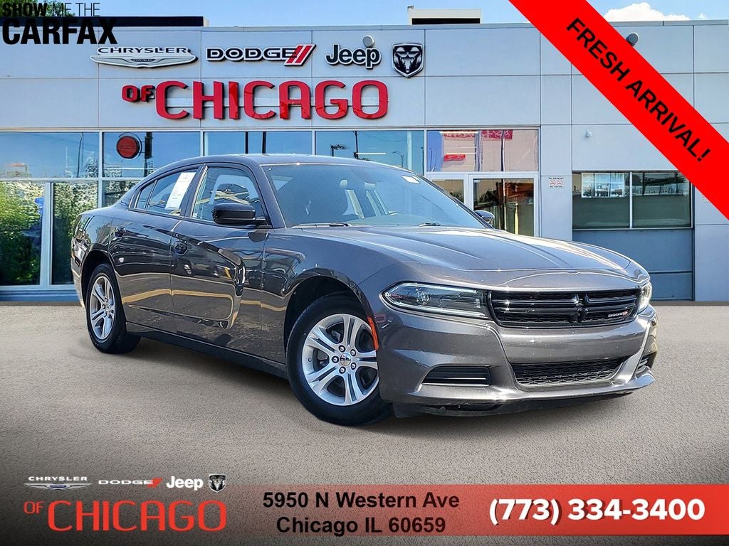 2023 Dodge Charger SXT in Granite Crystal Metallic Clearcoat — front three-quarter view