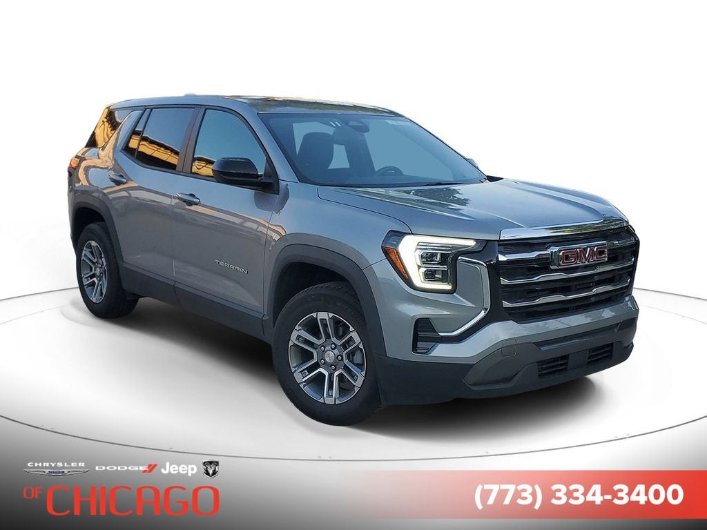 2025 GMC Terrain Elevation in Sterling Metallic — front three-quarter view
