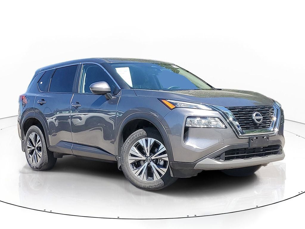 2023 Nissan Rogue SV in Gun Metallic — front three-quarter view