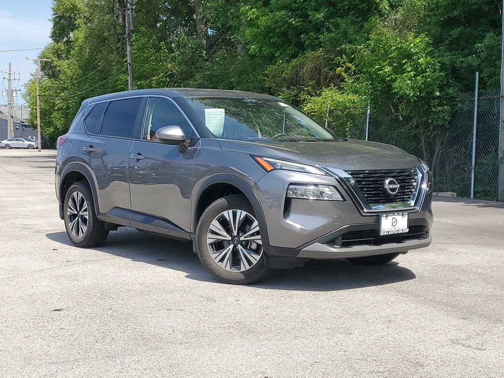2023 Nissan Rogue SV in Gun Metallic — front three-quarter view