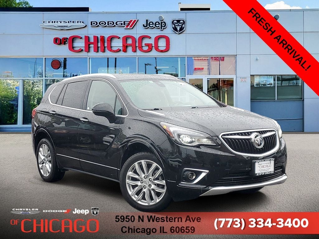 2020 Buick Envision Premium I in Ebony Twilight Metallic — front three-quarter view