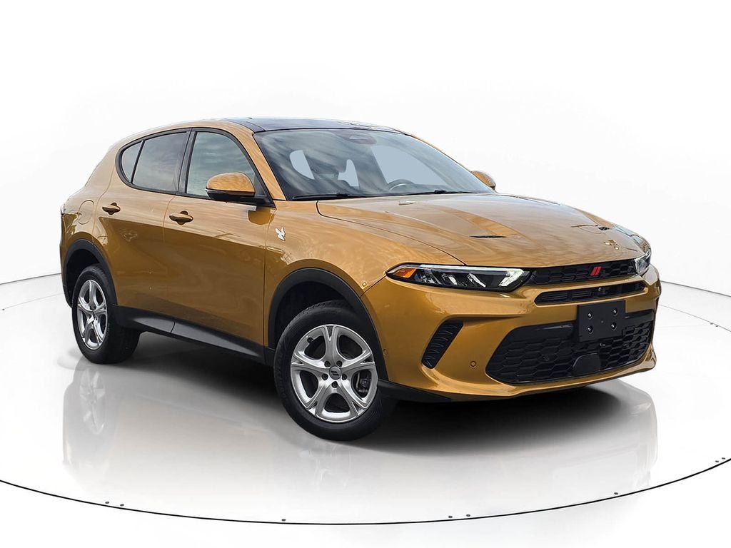 2024 Dodge Hornet GT Plus in Acapulco Gold — front three-quarter view